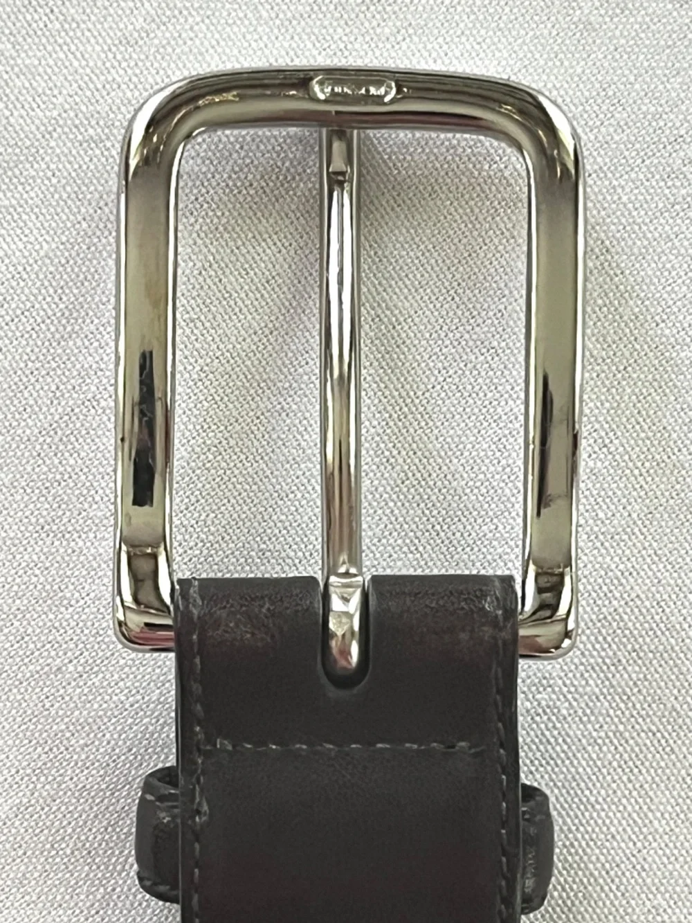 COACH Men's Leather belt, 36/90, dark brown/silver